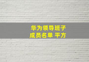 华为领导班子成员名单 平方